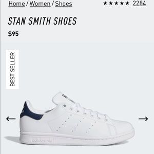Like new! Adidas white & navy Stan Smith sneakers, woman’s 7.5